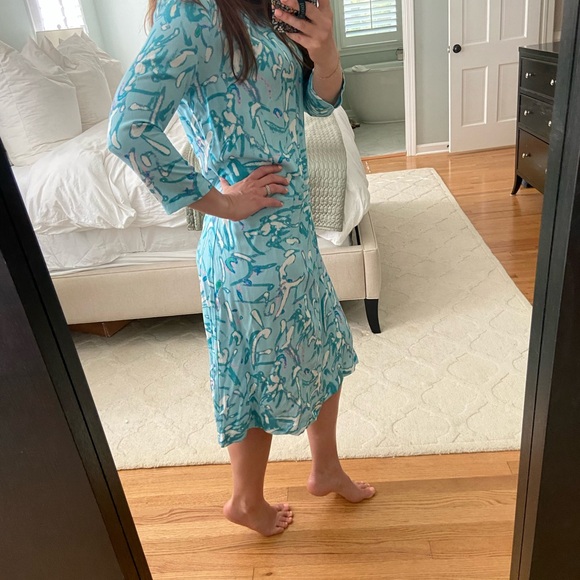 Tuckernuck HYACINTH HOUSE Blue Abstract Hattie Midi Dress - Picture 13 of 14